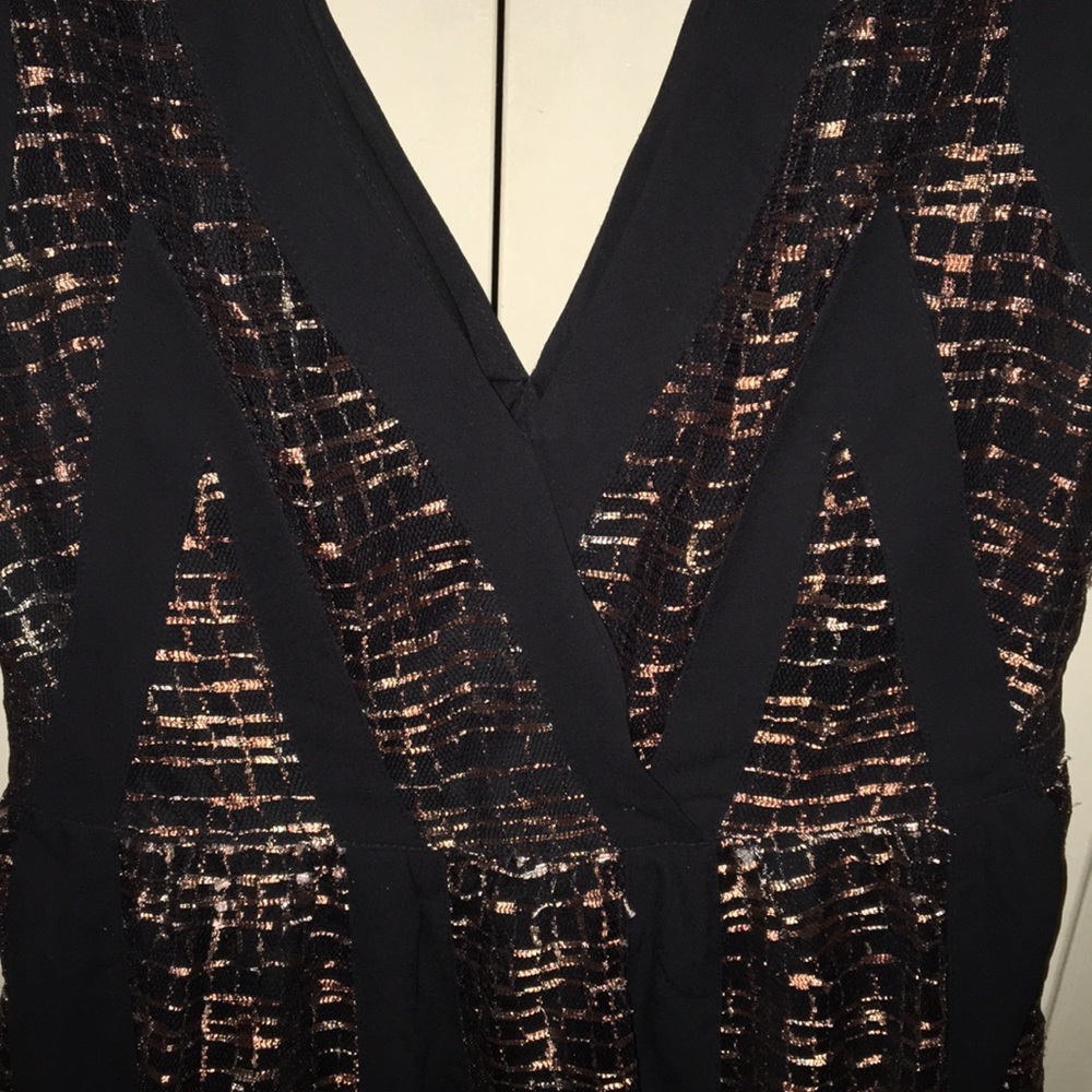 EUC Ark & Co Black & Copper Size S cocktail dress - Picture 2 of 6